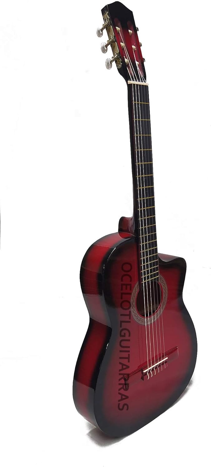 Guitarra Acústica Curva Ocelotl® Paquete Vital De Accesorios (Negro)