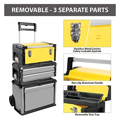 Caja De Herramientas Enrollable Apilable Roja Grande, Caja D