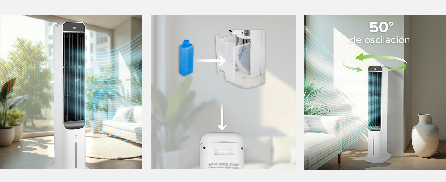 Enfriador de aire con oscilaci&oacute;n de 50 grados