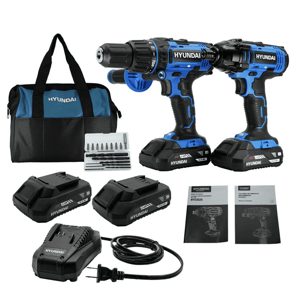 Kit Taladro Y Atornillador De Impacto De Bateria 20v