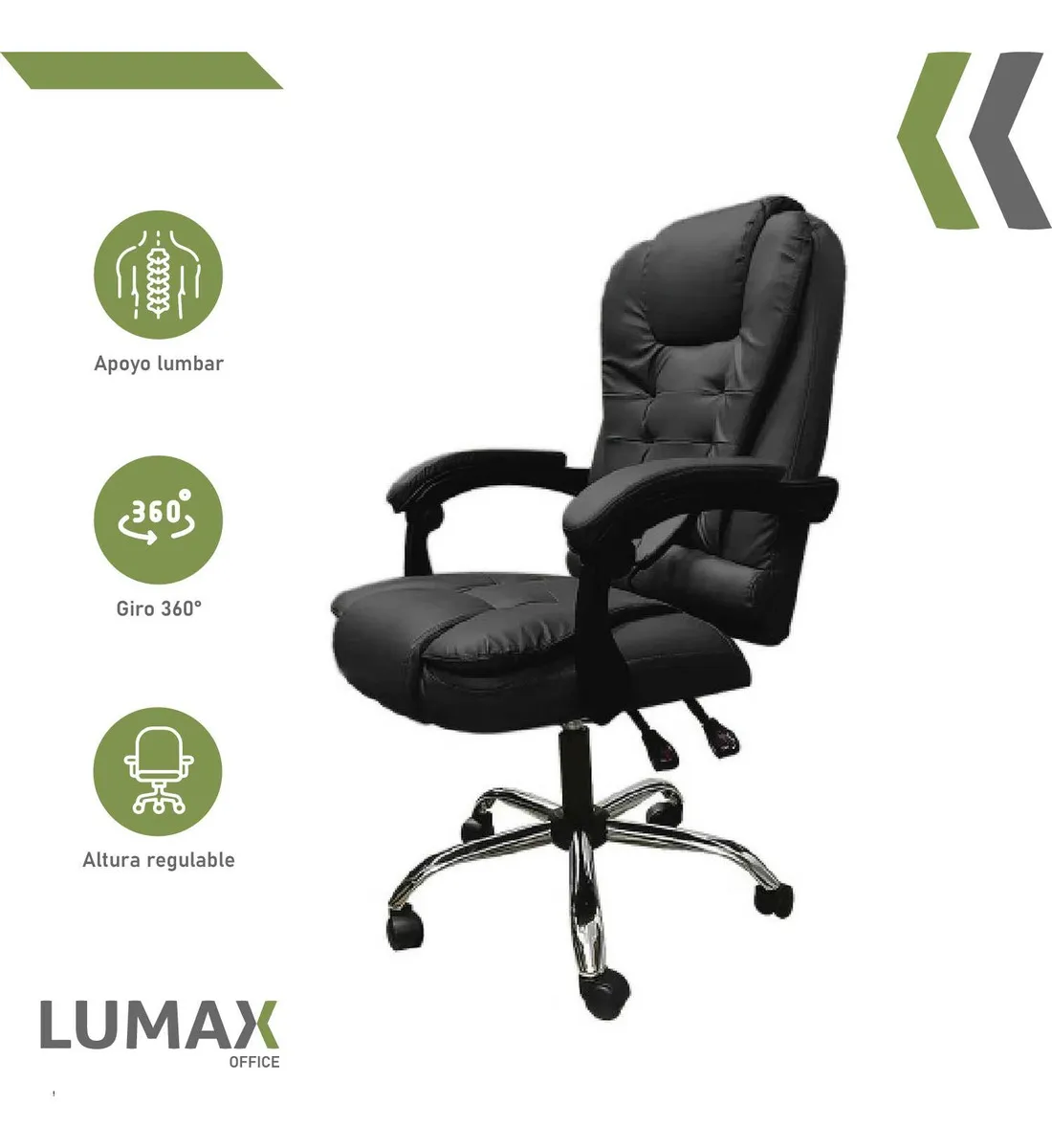 Silla Ejecutiva Sillón Oficina Puntos Masajes Y Reposapies Color Negro Lumax Miles ZGS-959-2M