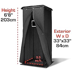 Dimensiones de la cabina vocal port&aacute;til Snap Studio