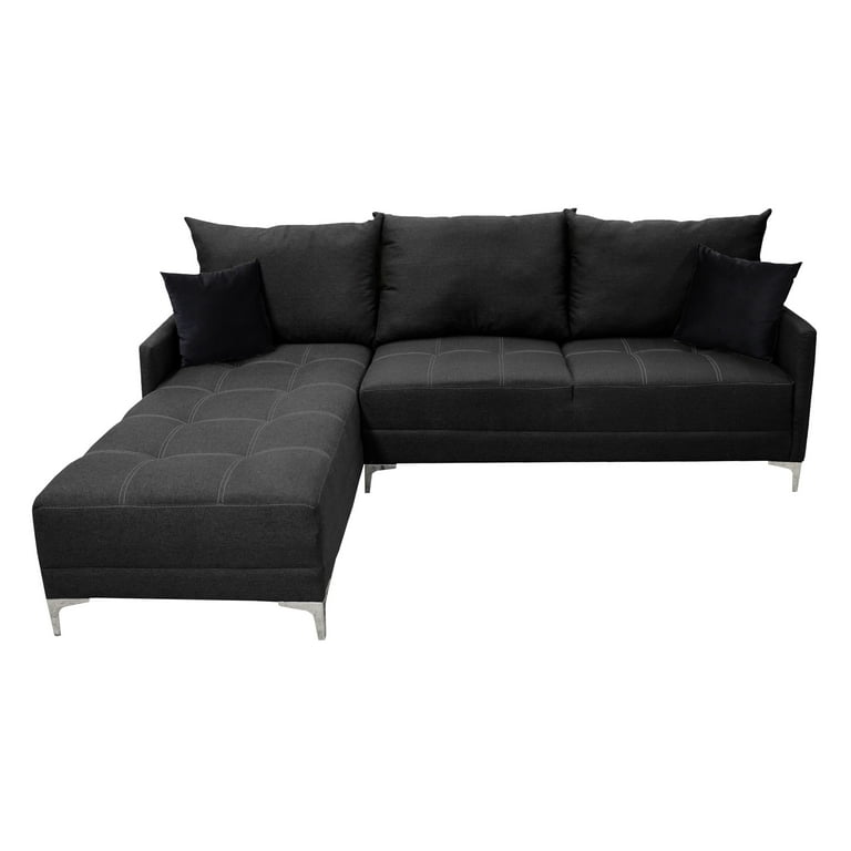 Sala esquinera Caslon Gris Oxford, 260x180 cm, Lino nacional, Modular El Bazar Store Moderna abotonada en esquina