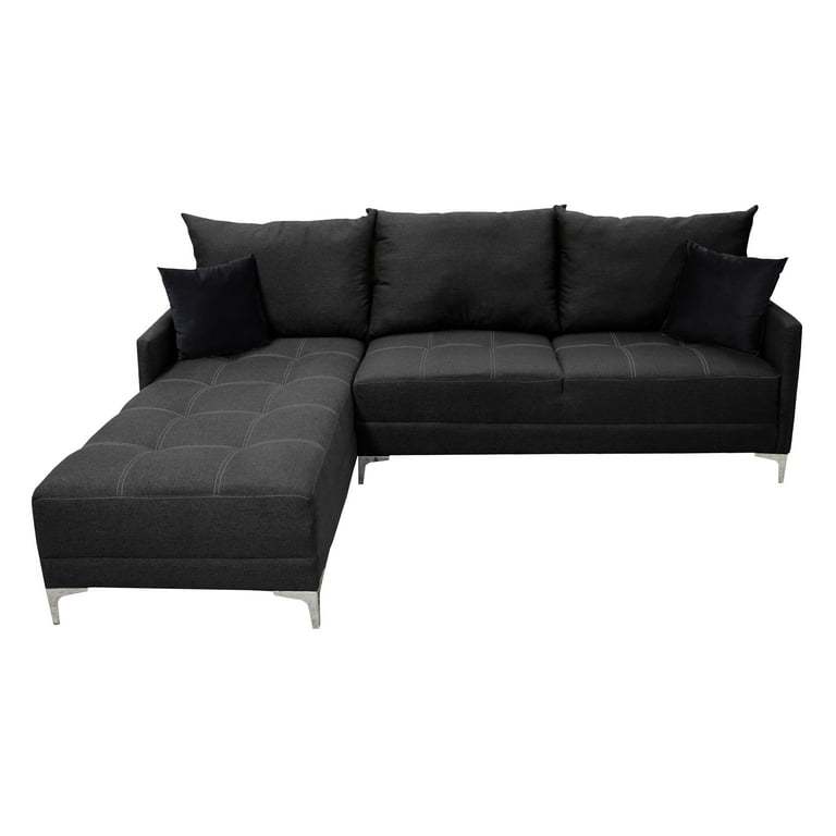 Sala esquinera Caslon Gris Oxford, 260x180 cm, Lino nacional, Modular El Bazar Store Moderna abotonada en esquina