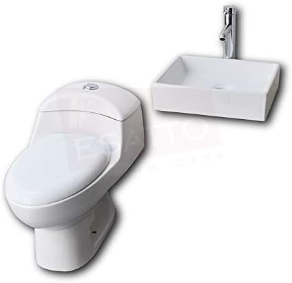 Esatto® Paquete Baño con Lavabo a muro Arial y sanitario WC con llave, contra, céspol espejo gratis