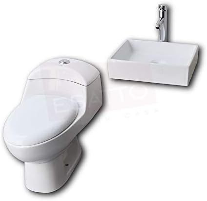 Esatto® Paquete Baño con Lavabo a muro Arial y sanitario WC con llave, contra, céspol espejo gratis