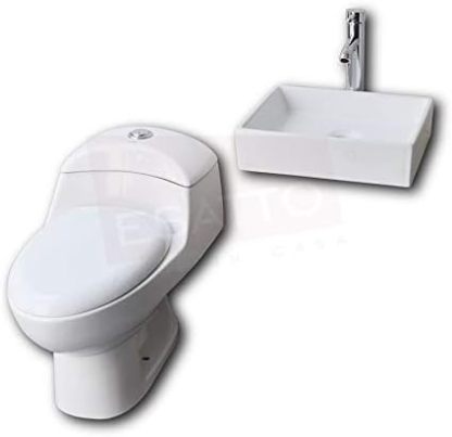 Esatto® Paquete Baño con Lavabo a muro Arial y sanitario WC con llave, contra, céspol espejo gratis