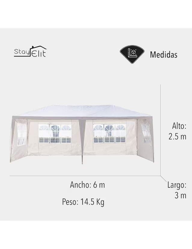 STAY ELIT  Carpa ancho 6 metros x largo 3 metros