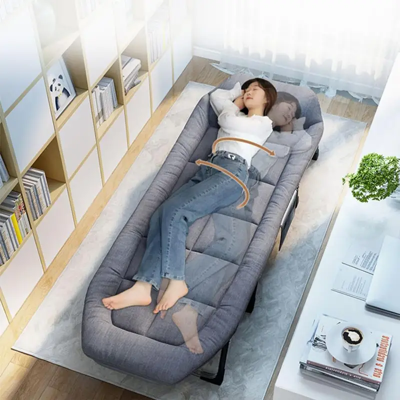 1 pza. Camas plegables para adultos, con 6 posiciones ajustables, soporta 550 libras, cama port&aacute;til y plegable con colch&oacute;n de 3 cm y almohada de 4, marco resistente para acampar, viajar, habitaci&oacute;n, oficina detalles 8