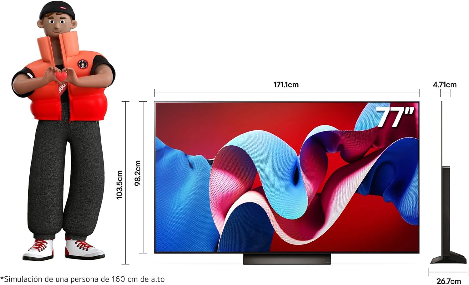 LG Pantalla OLED EVO 55 Pulgadas 4K Smart TV 2024 ThinQ AI OLED55C4PSA