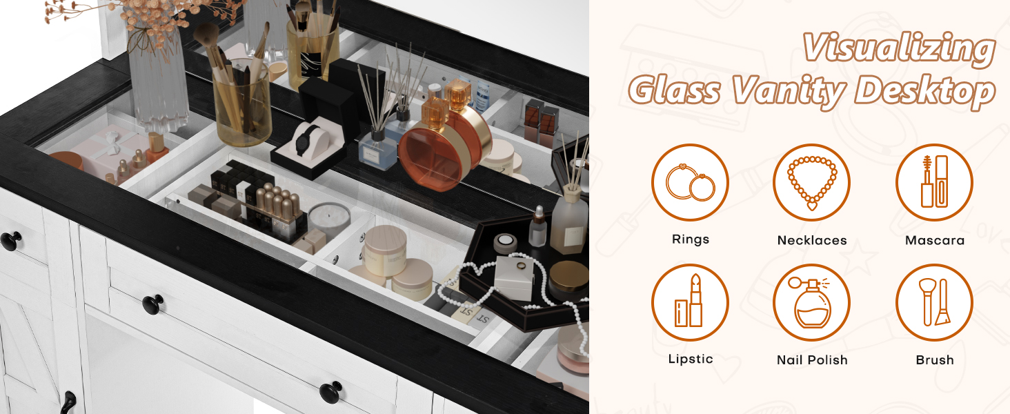 White Farmhouse Vanity Desk