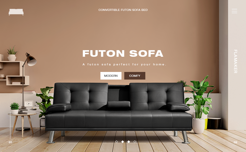 Sofá cama de futón convertible