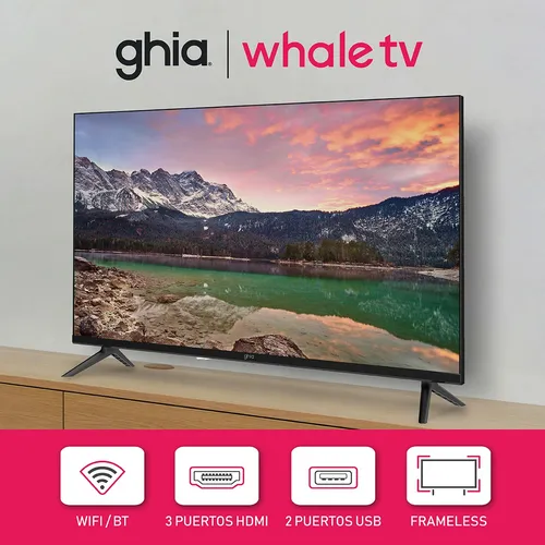 Smart Tv Ghia 32 pulgadas Sistema Whale Tv HD Led Con Wifi 2 puertos Usb 3 puertos Hdmi Dolby Audio Frecuencia 60 Hz Frameless