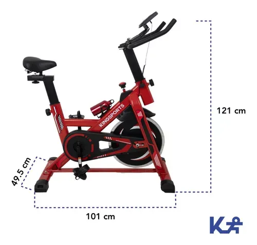 Bicicleta Fija 10 Kg Estática Para Spinning Cardio Fitness Color Rojo