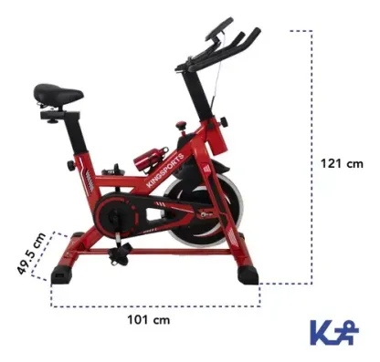 Bicicleta Fija 10 Kg Estática Para Spinning Cardio Fitness Color Rojo