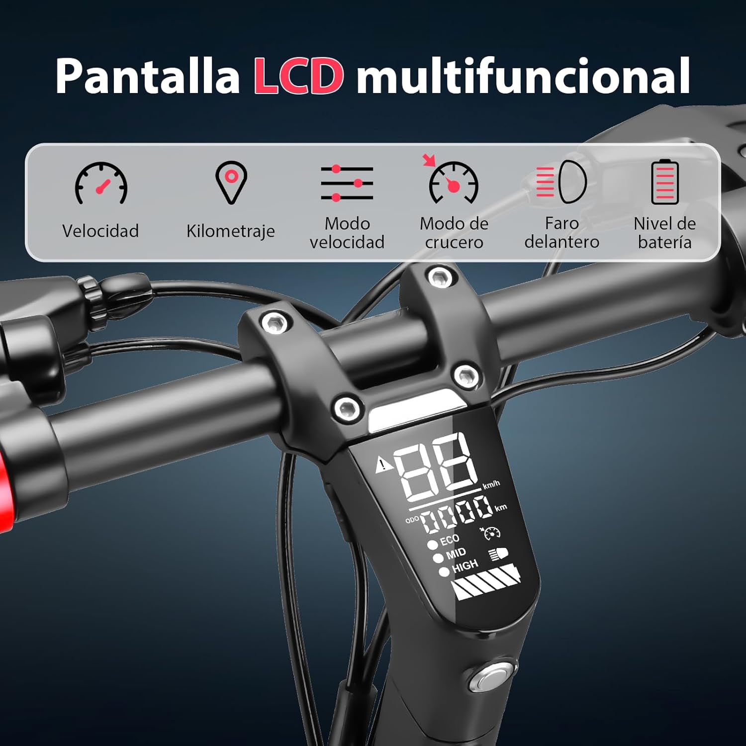 HONEYWHALE C1 Scooter Eléctrico Adulto con Asiento, Patín Eléctrico Plegable con Motor 980W, Velocidad Máxima 45 km/h, Batería 13AH-Autonomía 40km