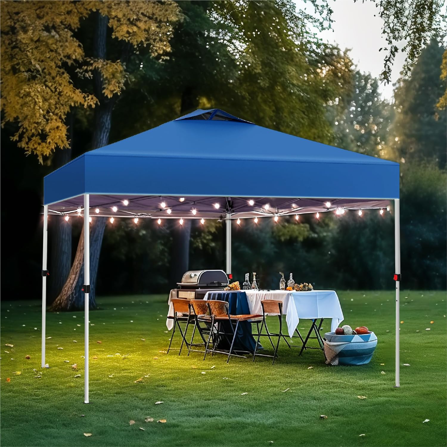 PHI VILLA - Toldo parasol con bloqueo UV de 4 x 4 m con kits de herramientas, pantalla de cenador para patio al aire libre, eventos de jardín, marrón-Clavijas de tierra para tienda de campaña al aire libre, clavijas para campamento con dosel