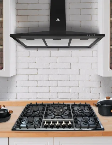 Combo Supra Parrilla A Gas 5 Quemadores Y Campana Pared 90cm