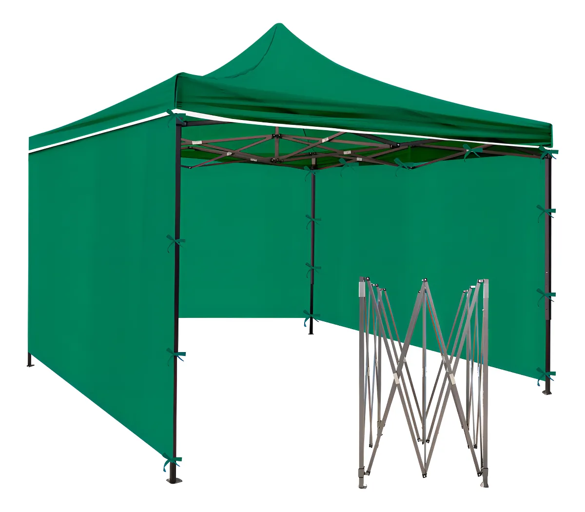 Imagen 1 de 4 de Carpa Toldo Plegable Todostore 3 X 3 Metros Con 3 Paredes Para Jardín Estructura Reforzada Con Lona Impermeable Color Verde