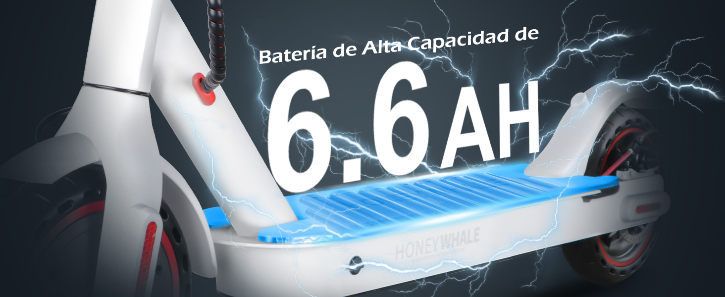 Batería de gran capacidad Batería de alta capacidad de 6.6AH Autonomía máxima de hasta 20 km