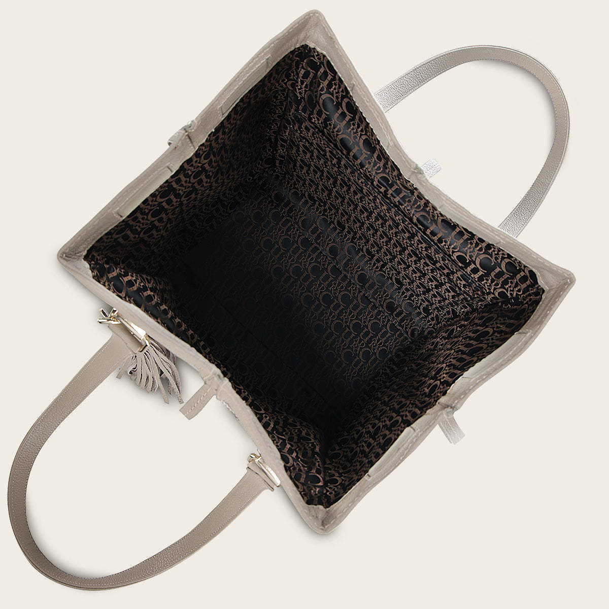 Bolso tote en piel genuina de pitón para dama