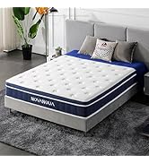 NOVANGUA Colch&oacute;n H&iacute;brido Queen Size 25 cm, Colch&oacute;n con resortes Individuales y Gel Memory Foam pa...