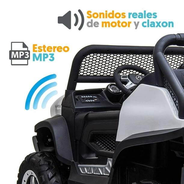 Montable Eléctrico Mercedes Benz Unimog Blanco