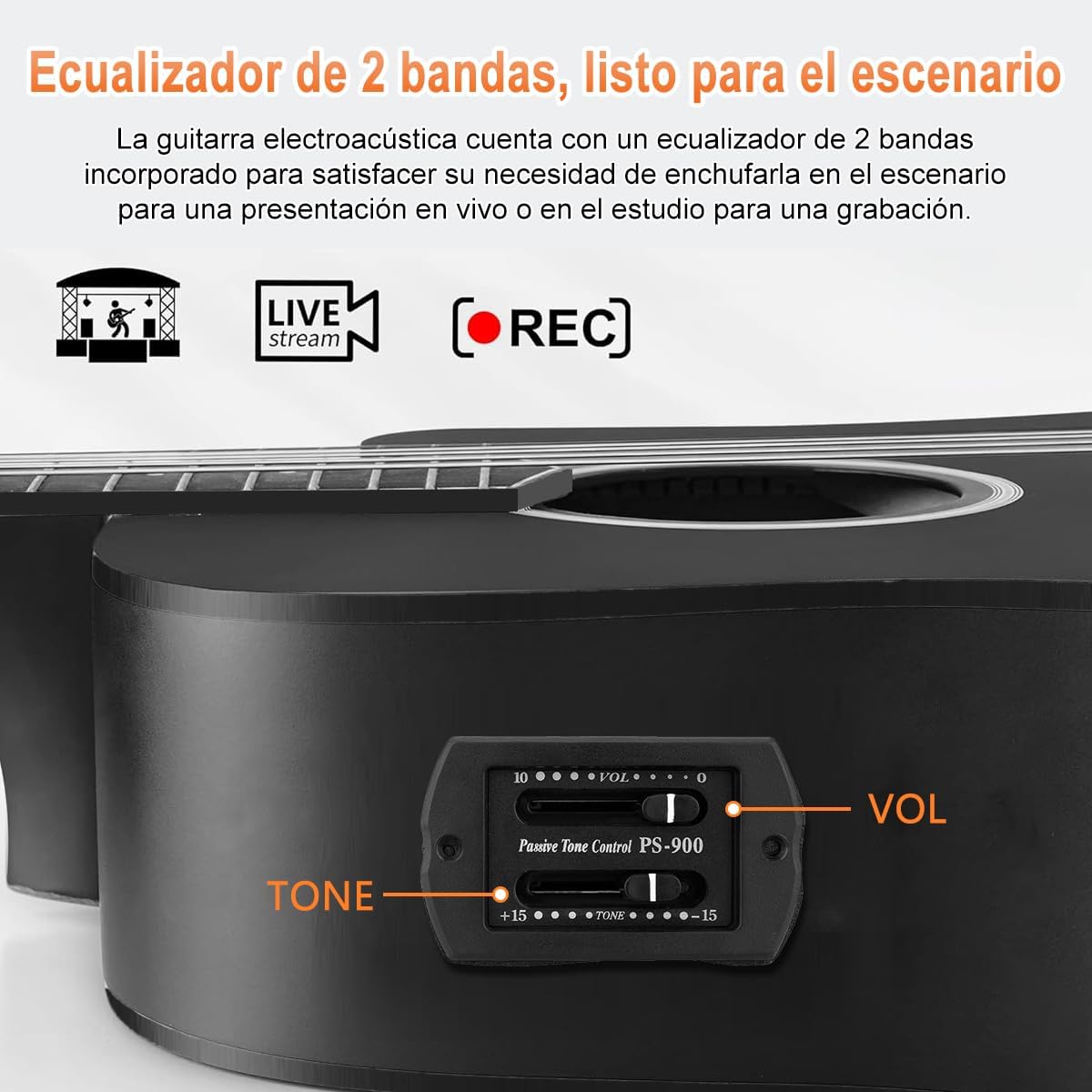 Kit de Guitarra Eléctrica, con Captación del segmento EQ2, Juego de Guitarra Eléctrica para Amantes de la Música y Principiantes, Kit Completo de Iniciación con Púas y Llave Correa para El Hombro