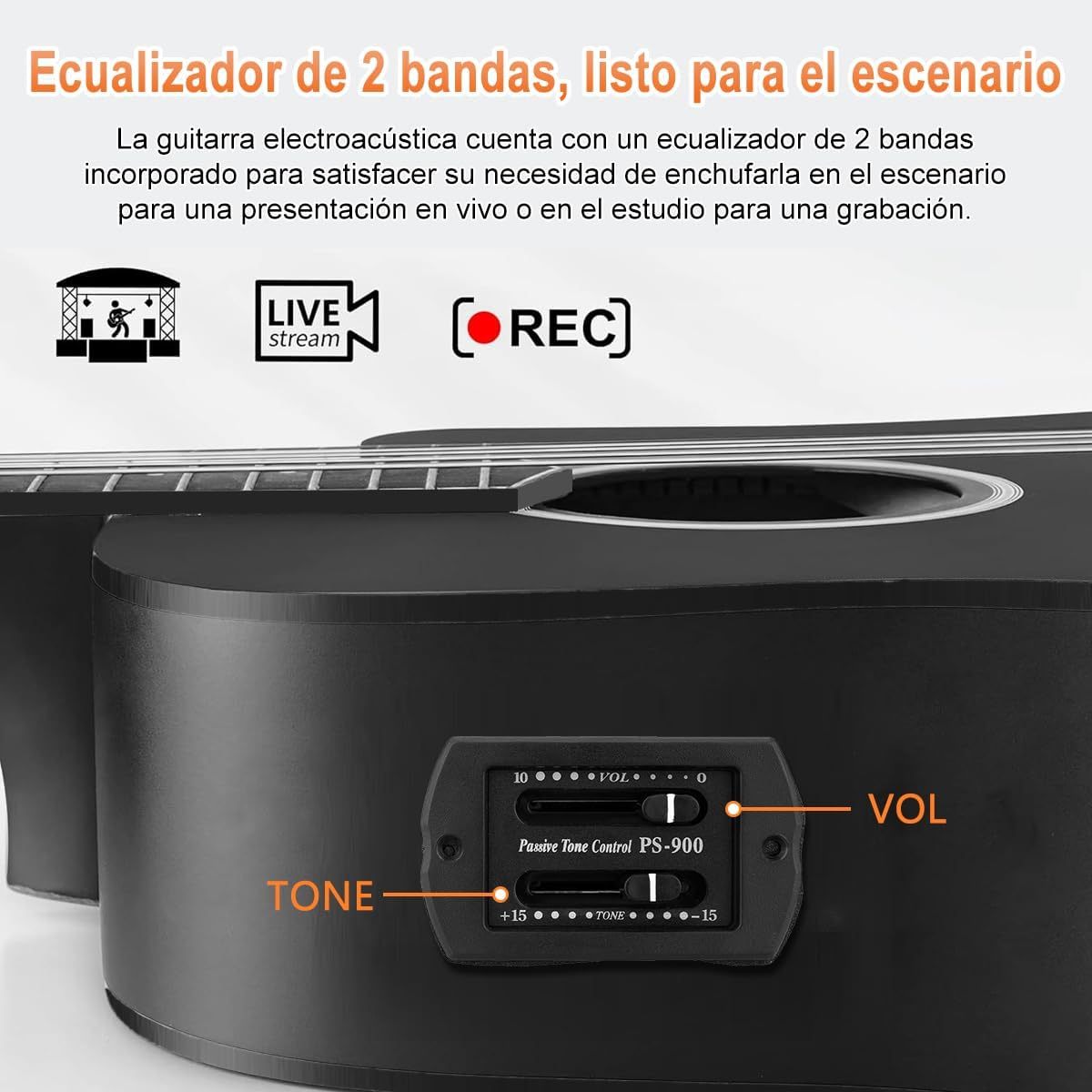 Kit de Guitarra Eléctrica, con Captación del segmento EQ2, Juego de Guitarra Eléctrica para Amantes de la Música y Principiantes, Kit Completo de Iniciación con Púas y Llave Correa para El Hombro