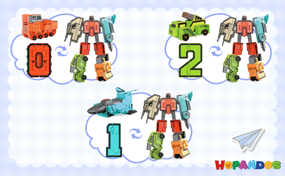 HOPANDOS 10 juguetes transformadores de números