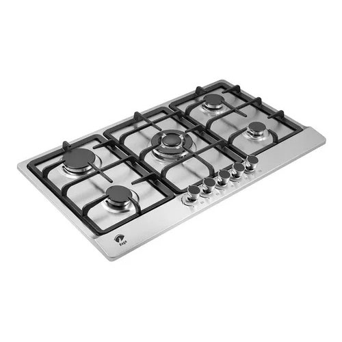 Estufa De Mesa/parrilla De Gas 5 Quemadores Acero Inoxidable Color Plateado