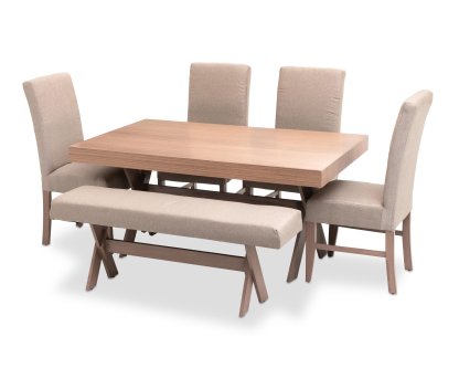 Comedor Bélgica con 4 Sillas y 1 Banca