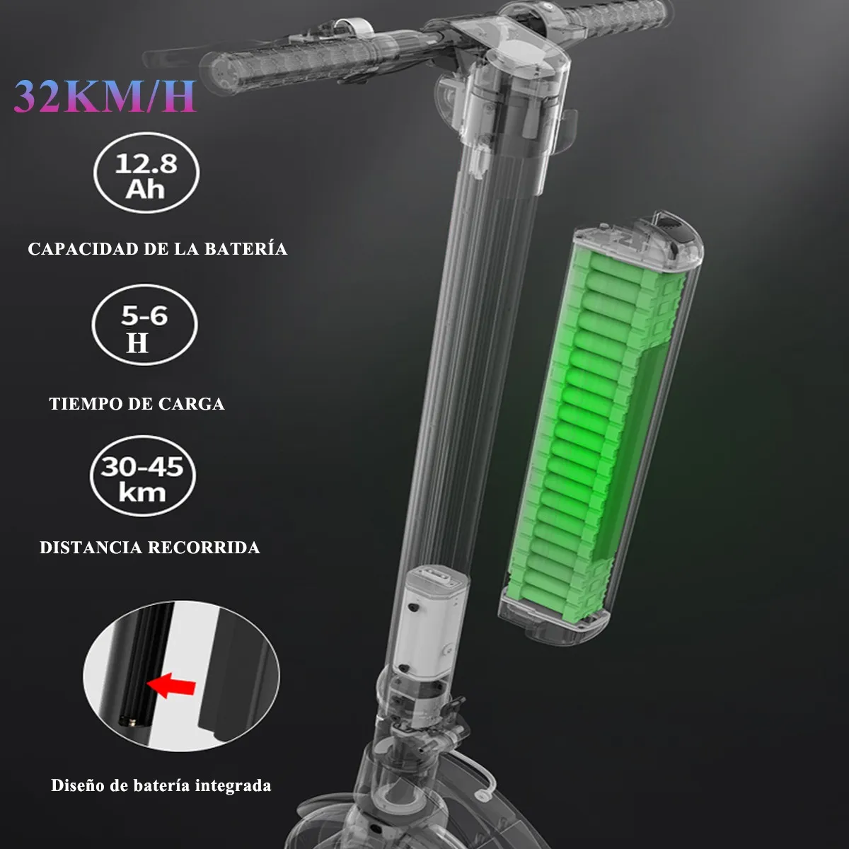 Quanna Hx-x8 scooter eléctrico patín plegable para adultos motor max hasta 350w velocidad máxima 25km/h batería 10ah autonomía 30-40km