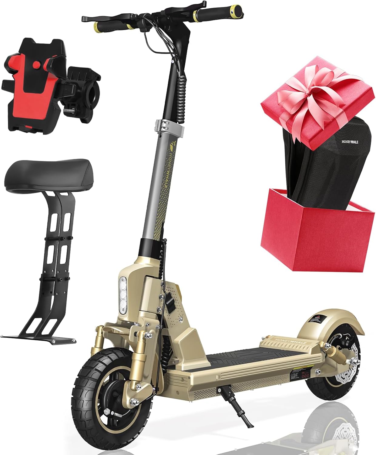 HONEYWHALE C1 Scooter Eléctrico Adulto con Asiento, Patín Eléctrico Plegable con Motor 980W, Velocidad Máxima 45 km/h, Batería 13AH-Autonomía 40km