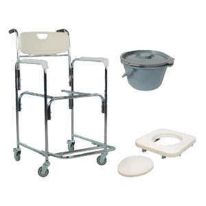 Silla C&oacute;modo para Ba&ntilde;o y de Traslado 3 En 1 Multiusos con Llantas