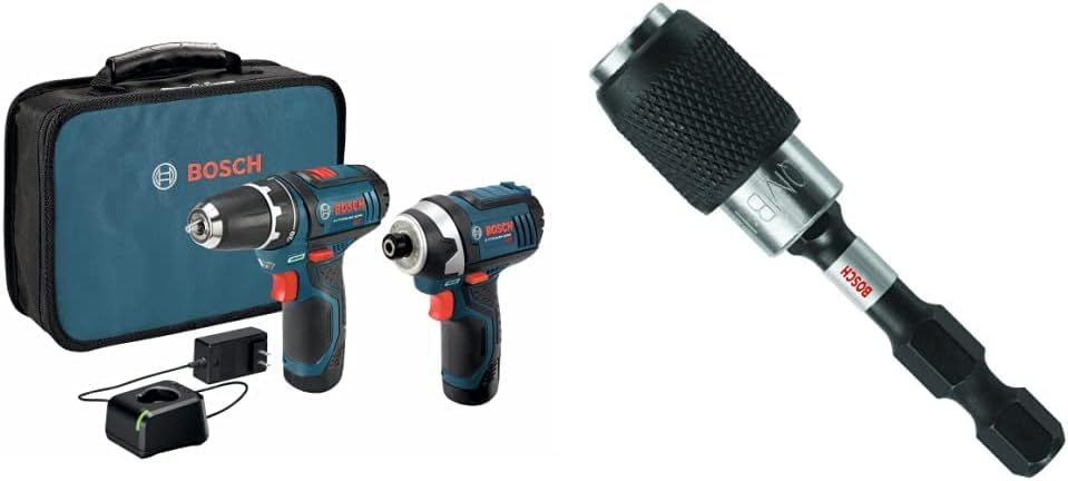 Bosch CLPK22-120 Kit combinado de 2 herramientas de 12 V máx. con Taladro/Atornillador de 3/8", Atornillador de impacto y (2) baterías de 2.0 Ah
