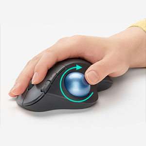 M575, mouse ergonómico, mouse trackball, mouse inalámbrico, mouse grande, Logitech, mouse Logitech
