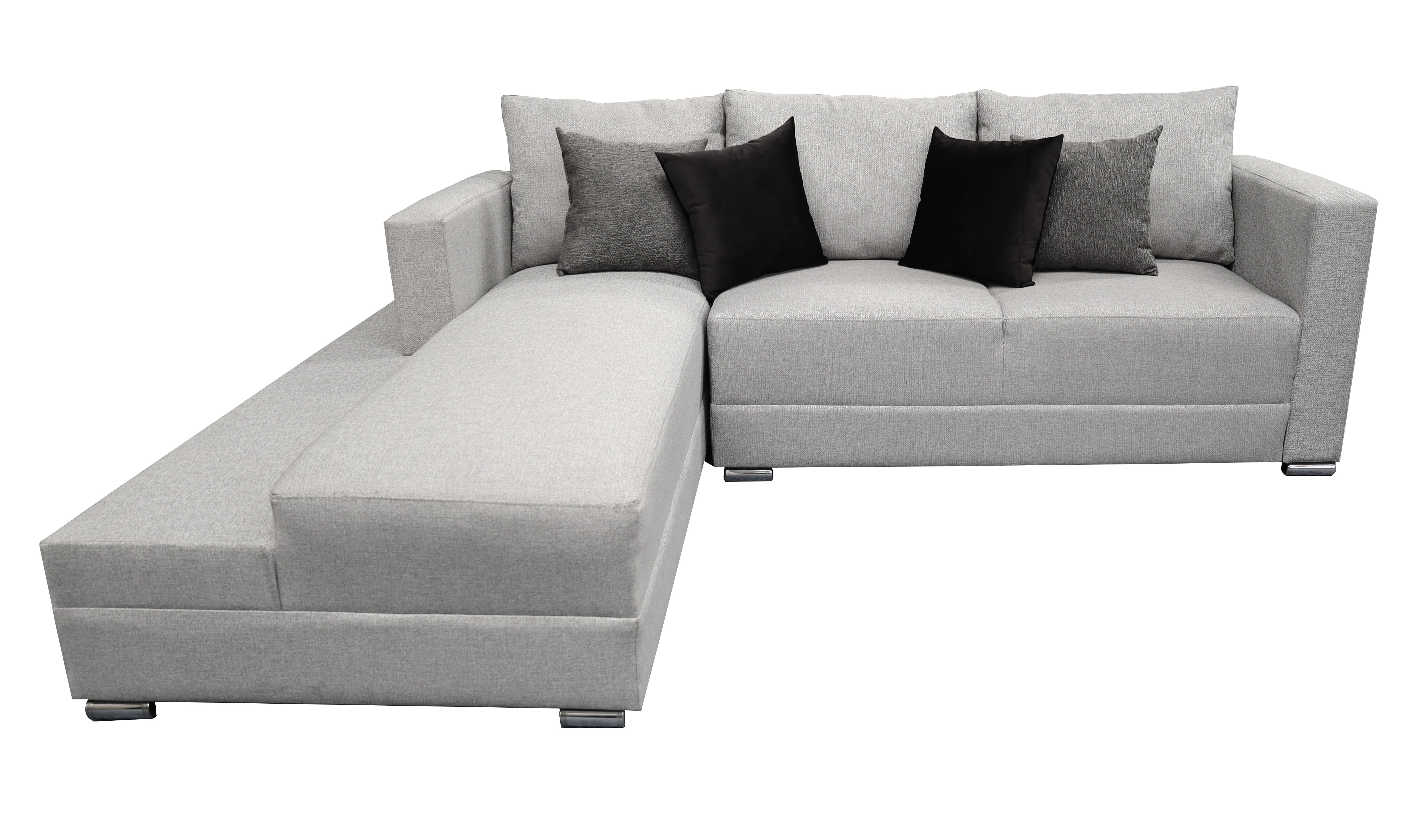 Sala esquinera en U El Bazar Store modelo Corbel gris oxford 4 salas en 1