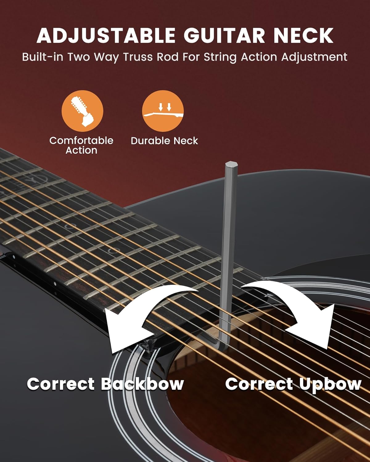 Fesley Guitarra de 12 cuerdas, guitarras eléctricas acústicas de tamaño completo para adultos, guitarra de abeto superior acústica, paquete de guitarra recortada con bolsa de concierto, púas, cuerdas, correa, natural