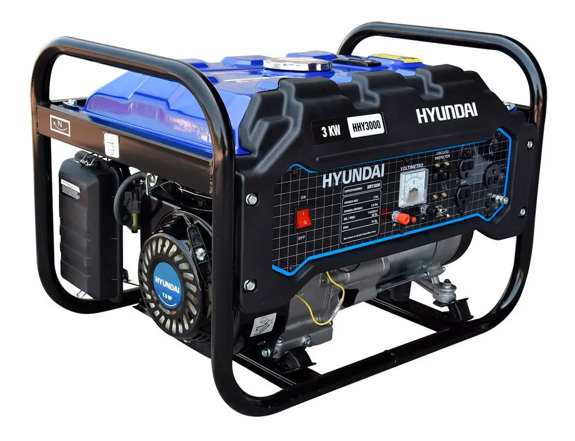 Generador Gasolina Bifásico Portatil 3.0 Kw Hhy3000 Hyundai