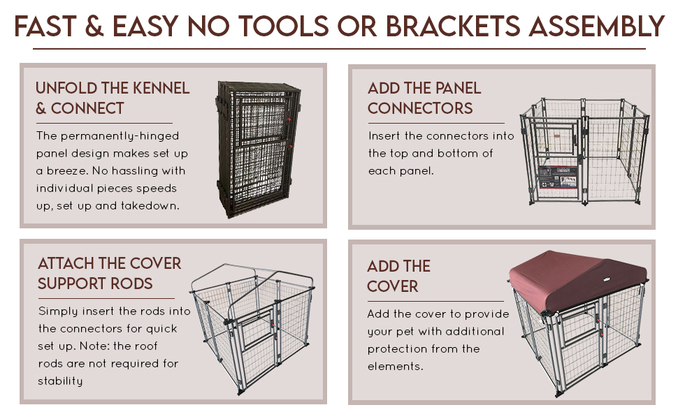 Esta caseta para perros viene con un manual de instrucciones f&aacute;cil de seguir sin herramientas.