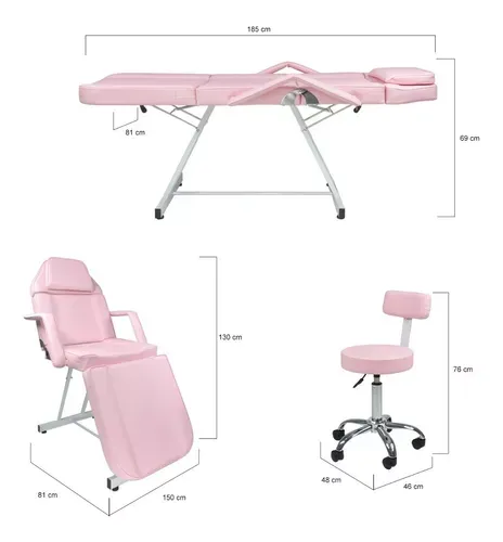Silla Faciales Reclinable Sillon Cama Masaje Spa Profesional