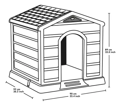 Casa Para Perro Térmica 92 X 90 X 89 Cm Rimax Raza Grande Color Marrón claro