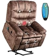 Phoenix Home - Silla elevadora grande con masaje y calor para sillón reclinable para ancianos, Brown2
