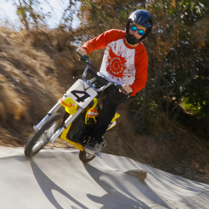 Razor; MX650: Rider on Cement slope riding sideways