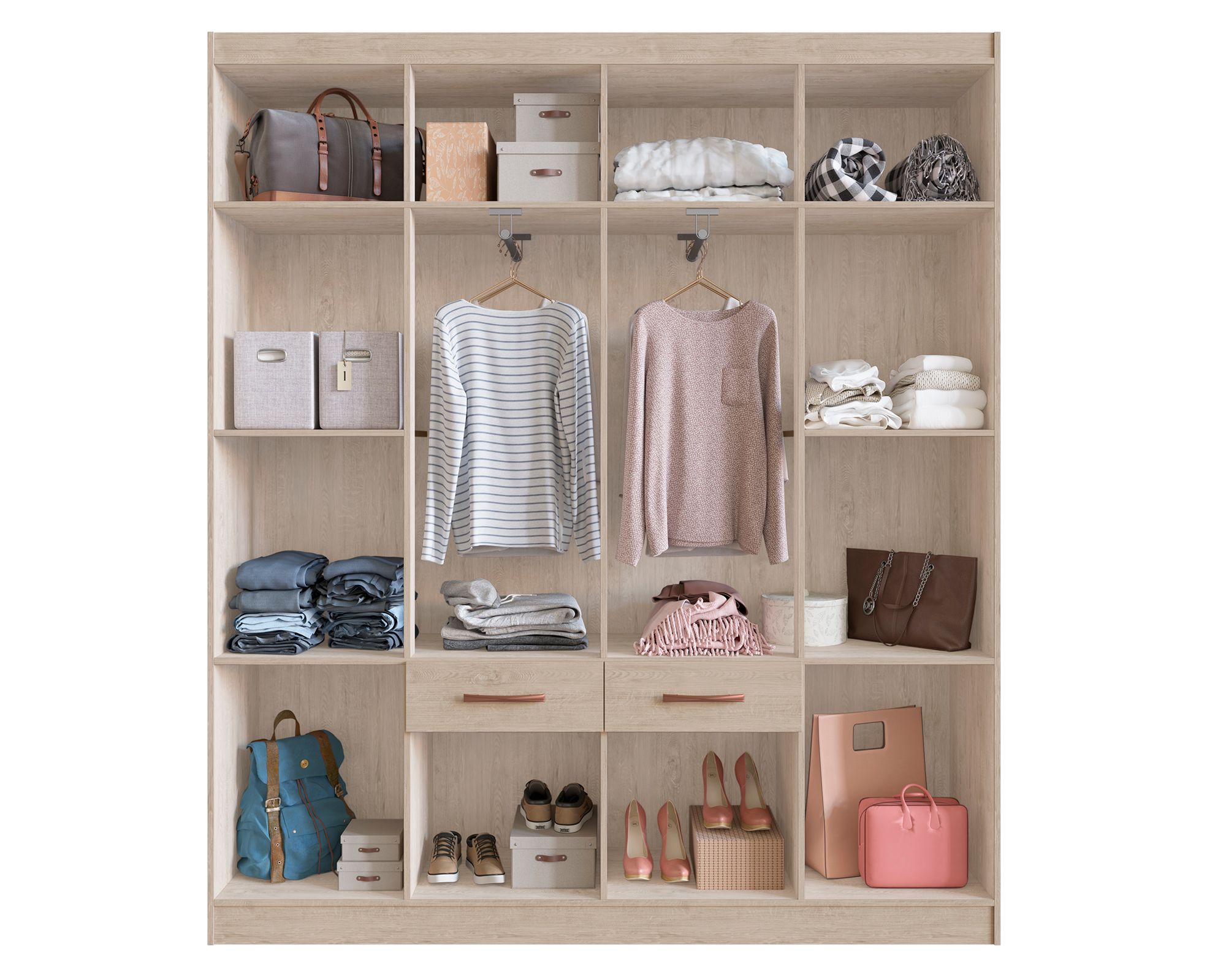 Clóset 12 puertas 2 cajones 2 zapateros 58812 arena