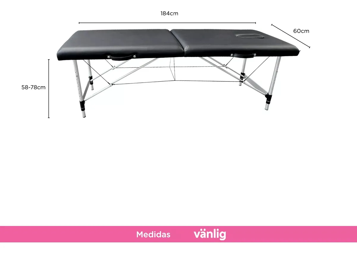 Camilla Spa Masajes Cama Lashista Tatoo Plegable Economica Color Negro