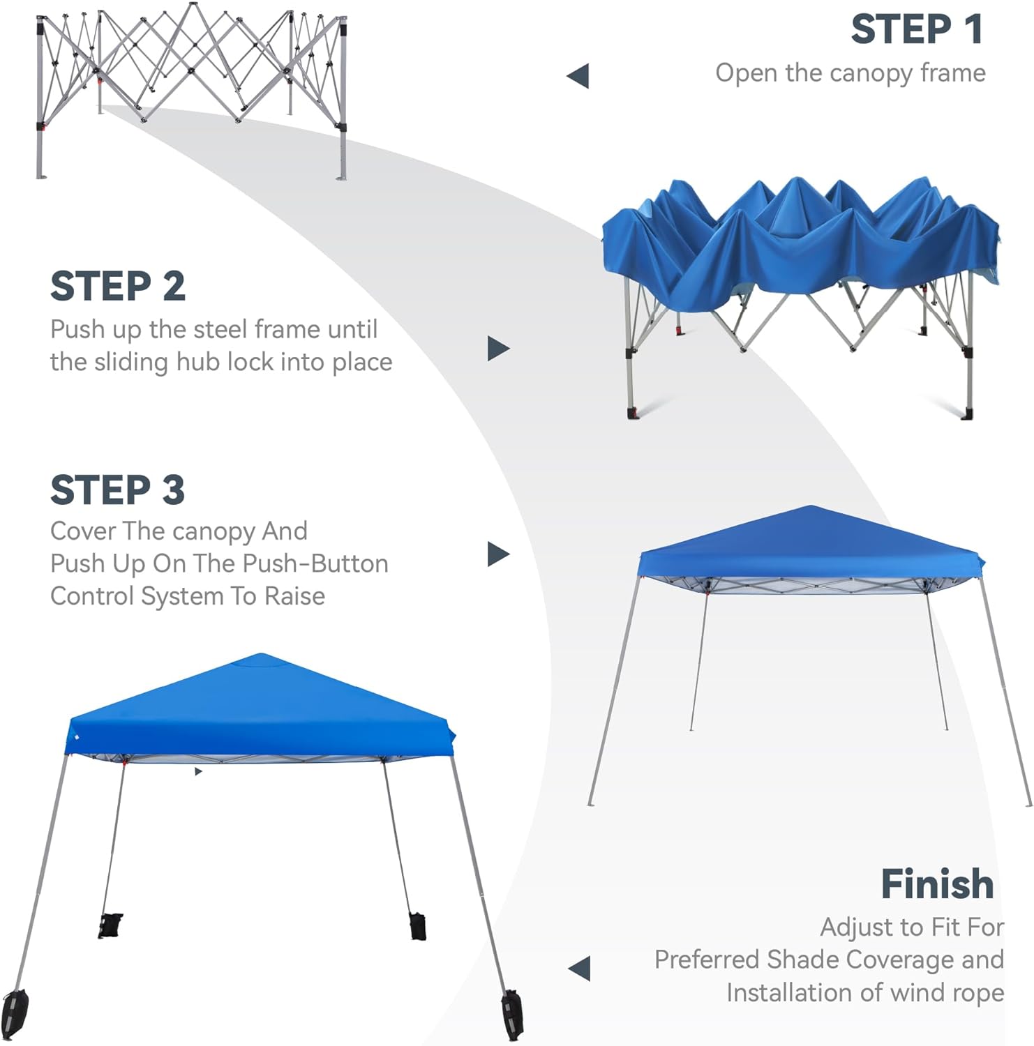 PHI VILLA - Toldo parasol con bloqueo UV de 4 x 4 m con kits de herramientas, pantalla de cenador para patio al aire libre, eventos de jardín, marrón-Clavijas de tierra para tienda de campaña al aire libre, clavijas para campamento con dosel