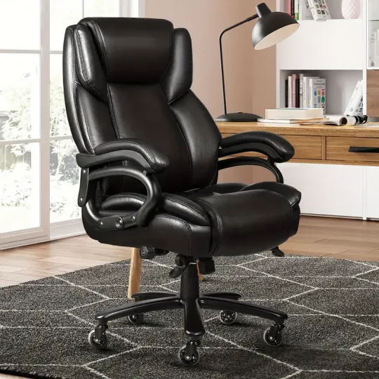 Silla de Oficina Ergonómica de Tamaño Grande 500lbs de Alta Resistencia - Asiento Ejecutivo de Respaldo Alto con Soporte Lumbar, Ruedas de Goma Silenciosas y Diseño Alto y Ancho para Alivio del Dolor de Espalda Baja