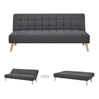 Sofácama Futón Sillón Sala Reclinable Colchonado Queen Eke Color Gris Oscuro Diseño De La Tela Bt-17